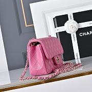 Chanel Mini Flap Bag Pink Light Gold Hardware-20cm - 5