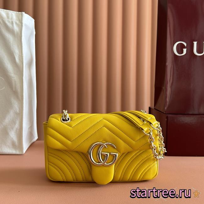 Gucci GG Marmont Small shoulder bag Yellow-22cm - 1