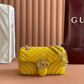 Gucci GG Marmont Small shoulder bag Yellow-22cm