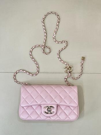 Chanel Mini Classic Flap Bag In Pink-20cm